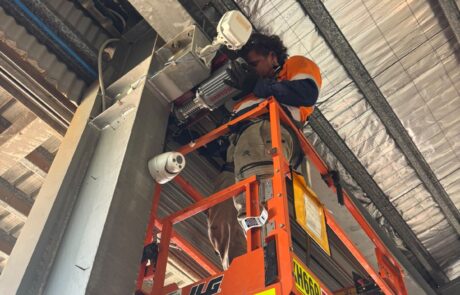 Industrial roller shutter back in operation after a motor replacement in Port Hedland
